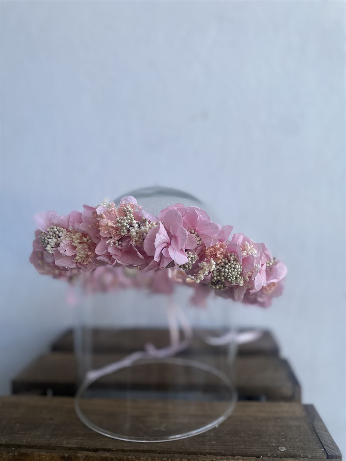 CORONA DE HORTENSIA ROSA - Imagen 3