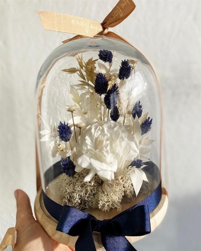Cúpulas con flores preservadas mediana - Imagen 1